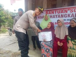 Sambut Hut Bhayangkara Ke-78, Polsek Indrapura Berikan Bansos