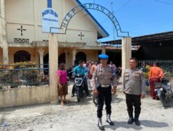 Team Gabungan Sat Lantas & Sat Samapta Polres Batubara Laksanakan Pengamanan Gereja