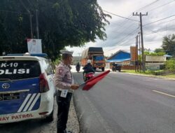 Satlantas Rutin Lakukan Patroli Kibas Bendera