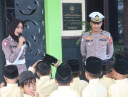 Sat Lantas Polres Batu Bara Kenalkan Rambu Lalu Lintas Sejak Dini