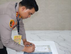 Polres Batu Bara Ikuti Fakta Integritas Penerimaan Anggota Polri T.A 2025 Secara Virtual Dari Polda Sumut.