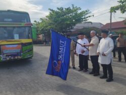 Bupati Batubara Lepas Peserta Manasik Haji Akbar Bank Sumut