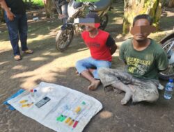Dua Pelaku Diduga Penguna Sabu Diamankan Disawah Berlumpur