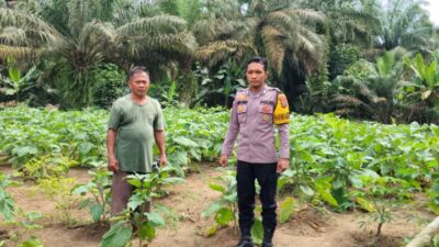 Dukung Ketahanan Pangan,  Bhabinkamtibmas Ajak Warga Untuk Menfaatkan Lahan Kosong