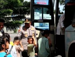 Kapolres Ajak Anak Panti Nonto Bareng, Serta Berikan Taliasi