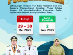 Kenaikan Al Masih, Dinas Bappeda Mengimbau Libur Bersama