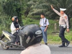 Rutinitas Satlantas Polres Batubara Berikan Rasa Aman Bagi Pelajar