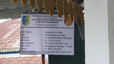 RSUD OK Arya Zulkarnain Bangun Ruang Cytotoxic,