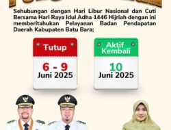 Bapenda Batubara Sampaikan Jadwal Hari Libur Nasional, Idul Adha 1446 H