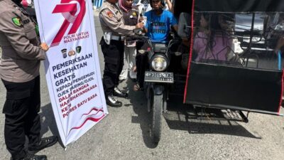 Pengemudi Ojek di Periksa kesehatan secara gratis, Kamis (12/6/2025)