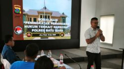 KBO Satresnarkoba Polres Batubara Ipda Juber R Simanjuntak Sebagai Narsum Sosialisasi Narkoba, Rabu (18/6/2025)