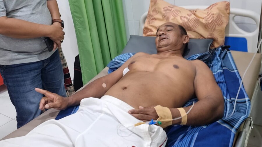 Ket Poto, Terlihat anggota Sat Reskrim Polres Batubara telah melihat korba di RS Sapta, dan mencari keterangan kepada Korban di RS Sapta, Rabu (18/6/2025