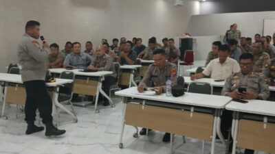 Personil mengikuti arahan, 1 Desa 1 Hektar 1 Polisi, Sabtu (28/6/2025)