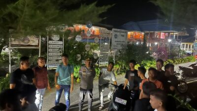 Antisipasi Tawuran, Polsek Indrapura Bubarkan Sekelompok Pemuda Nongkrong Larut Malam
