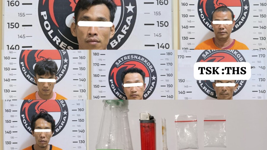 Enam Pelaku diamankan Satnarkoba Polres Batubara, Selasa (8/7/2025)