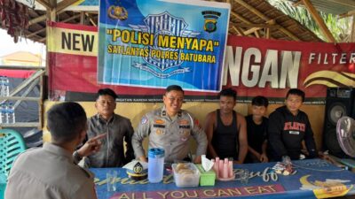 Personil Satlantas KBO Berikan Imbauan kepada warga, Kamis (10/7/2025)