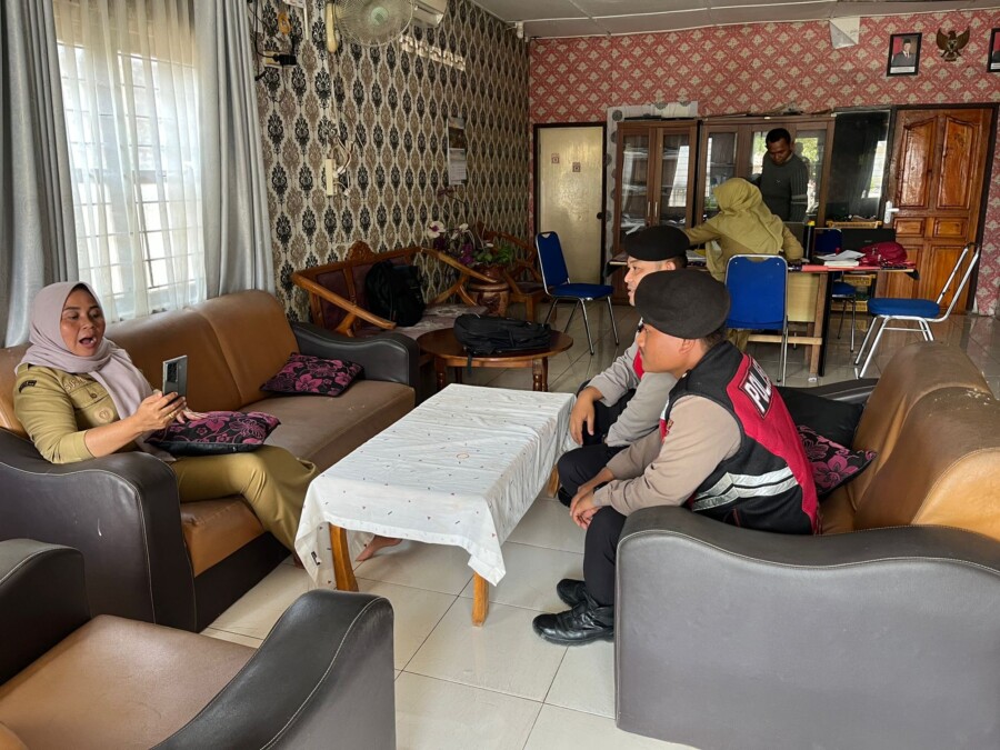 Kades Mangkai Baru Sambut Sambang Samapta Polres Batubara, Senin 14/7/2024