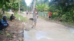 Gunakan DD, Nagori Nangar Bayu Bangun Rabat Beton 200 Meter, Pagu Rp212 Juta – Diharapkan Bermutu dan Tahan Lama