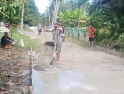 Gunakan DD, Nagori Nangar Bayu Bangun Rabat Beton 200 Meter, Pagu Rp212 Juta – Diharapkan Bermutu dan Tahan Lama