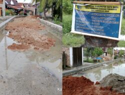 Guna Menahan Air Pasang, Dinas Perkim LH Batubara Bagun Turap Timbun Senilai Rp. 139.209.263.30.