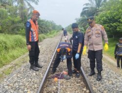 Evakuasi Mayat di Rel Kereta Api Kapolsek Turun Langsung ke Lokasi