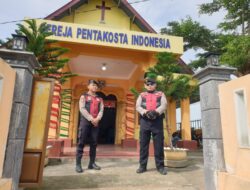 Pam Gereja, Personel Polres Berikan Kenyamanan Beribadah Umat Nasrani