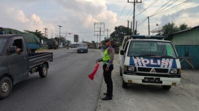 Petugas Personil Satlantas Briptu Mulia Rahmat, Sabtu (10/1/2026)