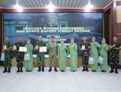 Komandan Kodim 0208/Asahan Pimpin Upacara Wisuda Purnawira dan Korps Raport Pindah Satuan Perwira