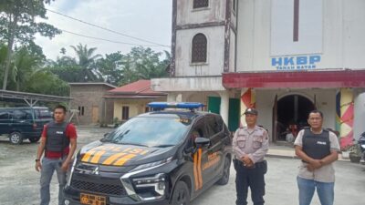 Rutin Setiap Minggu, Personel Polres Laksanakan Pengamanan Rumah Ibadah Kaum Nasrani