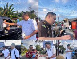 Saat Waktu Berbuka Puasa, Kajari Bersama SMSI Berbagi Takjil kepada Pengguna Jalan