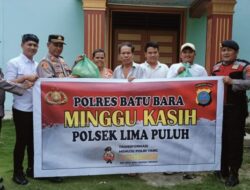 Minggu Kasih, Kapolsek Lima Puluh Hadir di Tengah Masyarakat, Berikan Bantuan Sembako