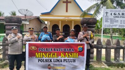 Lewat Minggu Kasih, Polsek Lima Puluh Tebar Kepedulian dan Berbagi