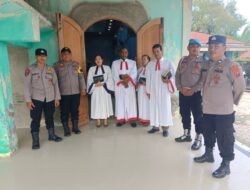 Jajaran Polres Berikan Pengamanan Ibadah Hari Kenaikan Yesus Kristus