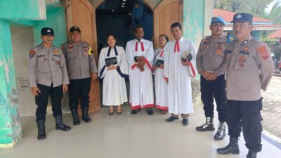 Jajaran Polres Berikan Pengamanan Ibadah Hari Kenaikan Yesus Kristus