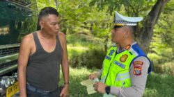 Satlantas Polres Batu Bara Gencarkan Sosialisasi Tertib Berlalu Lintas kepada Pengemudi Truk