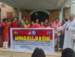 Satresnarkoba Polres Batu Bara Gelar Minggu Kasih di Gereja Katolik Santa Maria De Pazzi Lima Puluh