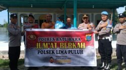 Jumat Berkah, Kasatpam & Katim PP Lonsum Terima Paket Sembako dari Polsek Lima Puluh