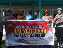 Jumat Berkah, Kasatpam & Katim PP Lonsum Terima Paket Sembako dari Polsek Lima Puluh