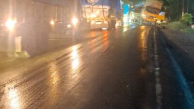 Kecelakaan Dua Truk di Jalinsum Batu Bara, Beruntung Tidak Ada Korban Jiwa
