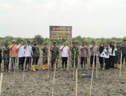 Jaga Kelestarian Pesisir, Satgas TMMD Ke-129 Kodim 0208/Asahan Tanam Mangrove di Desa Kapal Merah