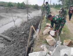 Tak Kenal Lelah, Satgas TMMD Ke-129 Kodim 0208/Asahan Kebut Pembangunan Turap Penahan Abrasi