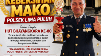 HUT Bhayangkara ke-80, Kapolsek Lima Puluh Raih Juara Kebersihan Mako