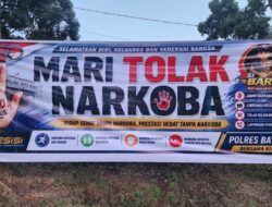 Satnarkoba Polres Batu Bara Ingatkan Bahaya Narkoba Lewat Spanduk di Liga Mini Soccer