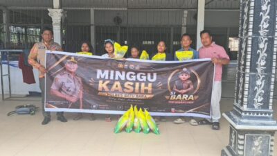Minggu Kasih, Satresnarkoba Polres Batu Bara Berbagi Sembako kepada Lansia