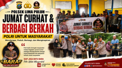 Gelar Jumat Curhat dan Jumat Berkah, Kapolsek: Bagikan Sembako kepada Kelompok Tani Tanah Perjuangan