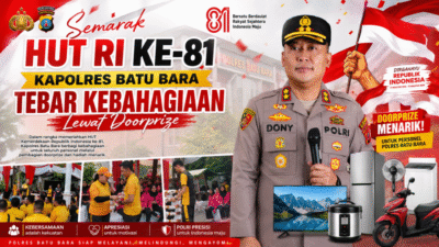Semarak HUT RI ke-81, Kapolres Batu Bara Tebar Kebahagiaan Lewat Doorprize