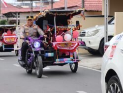 Diantar Naik Betor, Kompol Cecep Suhendra Tinggalkan Mapolres Batu Bara, Kapolres Lepas Penuh Kehangatan