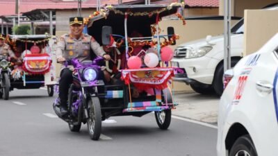 Diantar Naik Betor, AKP Cecep Suhendra Tinggalkan Mapolres Batu Bara, Kapolres Lepas Penuh Kehangatan