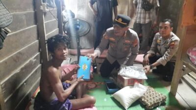 Bentuk Kepedulian Kapolres Kepada Warga Kena Musibah Tersamber Petir, Kapolsek Salurkan Tali Asih