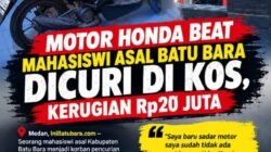 Motor Honda Beat Mahasiswi Asal Batu Bara Dicuri di Kos, Kerugian Rp20 Juta